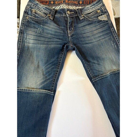 Rock Revival Denim - Rock Revival Women's Blue Jeans, Size 29, Lightly Distressed, Bootcut (D)